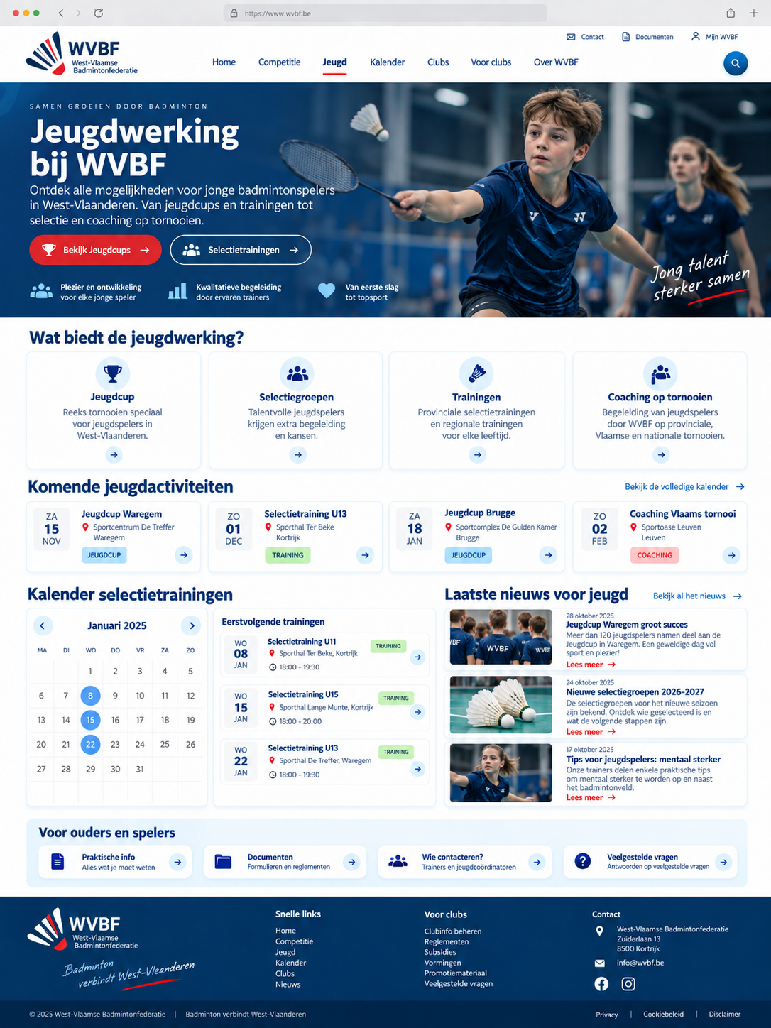 Website mock-up Jeugd